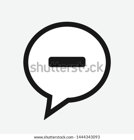 Isolated speech bubble with minus symbol