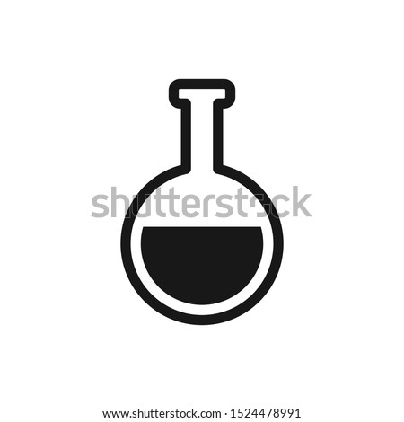 Laboratory beaker, Florence flask filled with liquid icon