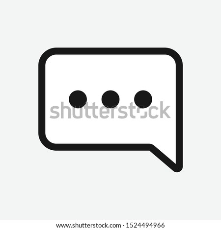 Square speech bubble with three dots, Isolated ellipsis conversation icon