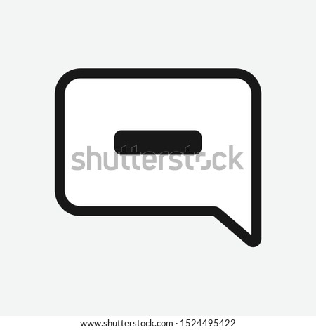 Square speech bubble with minus symbol