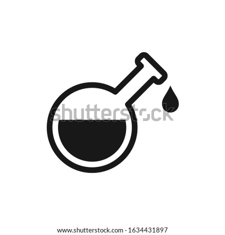 Laboratory beaker, Florence flask dripping liquid icon