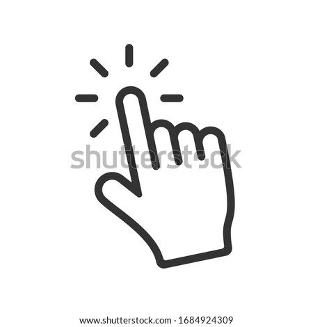 Computer hand cursor click, Hand pointer clicking effect, vector illustration