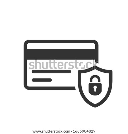 Credit card icon with shield and padlock symbol