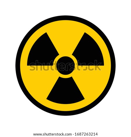 Circular radiation warning sign icon