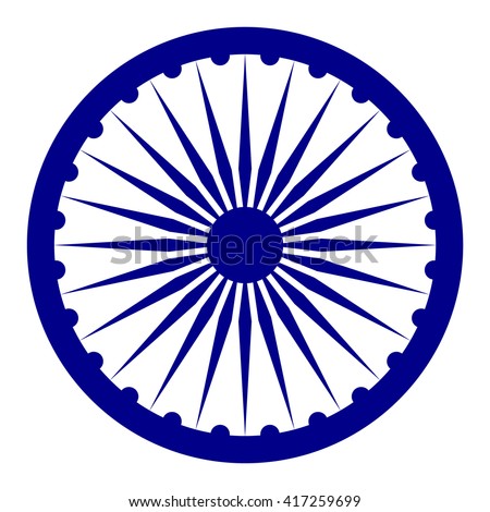 Blue Ashoka Wheel Indian symbol - Ashoka Chakra