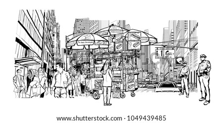 New York cityscape - vector illustration