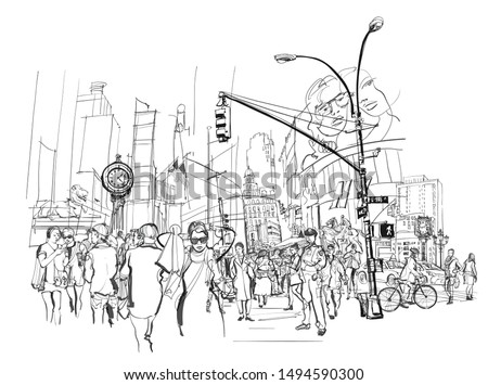 New York cityscape - vector illustration