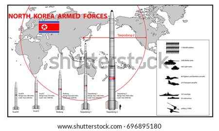Infographics of North Korea armed force - Vector Illustration