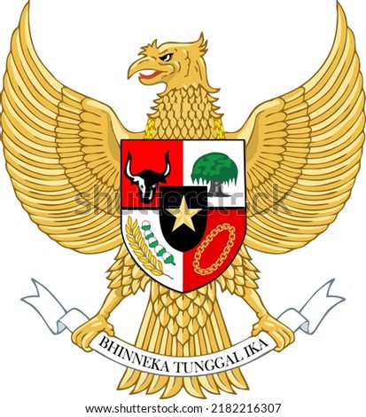 Garuda Pancasila, logo of Indonesia vector illustration