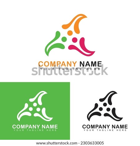 Community people logo abstract design template. Vector illustration.