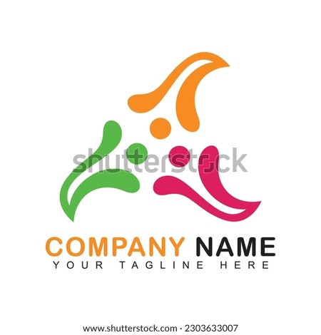 Community people logo abstract design template. Vector illustration.