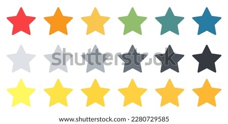 Product rating or customer review with black stars and half star flat vector icons for apps and websites