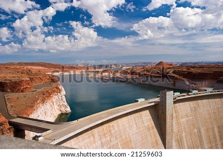 Hydro Power Electric Dam	 Lake Powell - Glen Canyon Dam		 Colorado River Page, Arizona