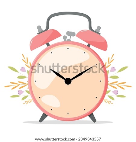 alarm clock vector illustration. one line alarm clock