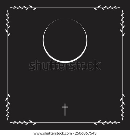 Funeral vector card. Empty card. Digital Funeral Announcement Invitation Template in vector Illustrator