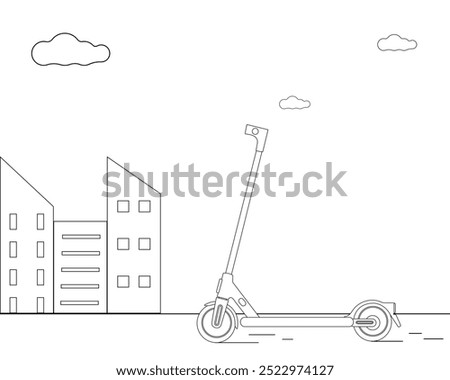 3d render of a scooter. Electric scooter. Ground transport. vector illustration