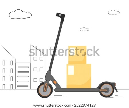 3d render of a scooter. Electric scooter. Ground transport. vector illustration