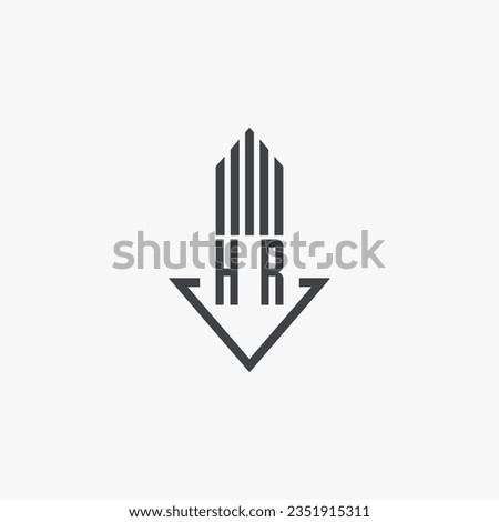 HR initials Real Estate Logo stock illustration. Logo vector