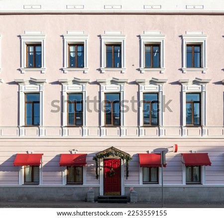 Similar – Image, Stock Photo (Old) pink facade with a single window and closed shutter