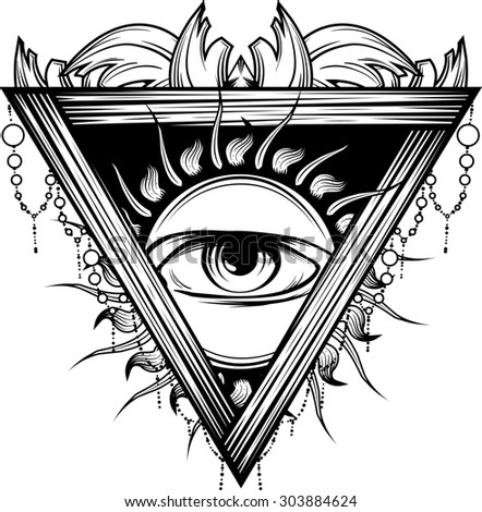 Eye in a triangle tattoo