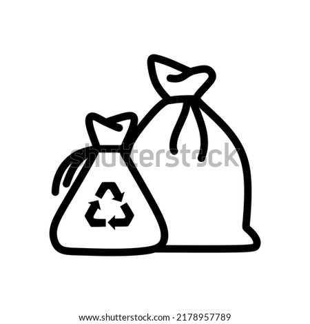 Two trash bags line icon. Waste linear style sign for mobile concept and web design. Garbage bags outline vector icon. Symbol, logo illustration. Vector graphics
