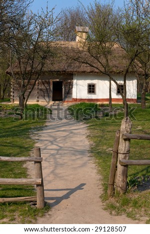 Old clay house with straw roof