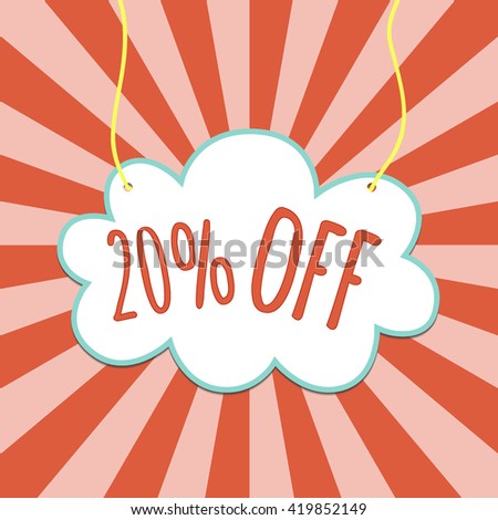 Sale 20% Off. Discount Tag. Special offer sale. Colorful sale icon.Sale sticker, sign or poster. Special offer design. Vector illustration, isolated on background