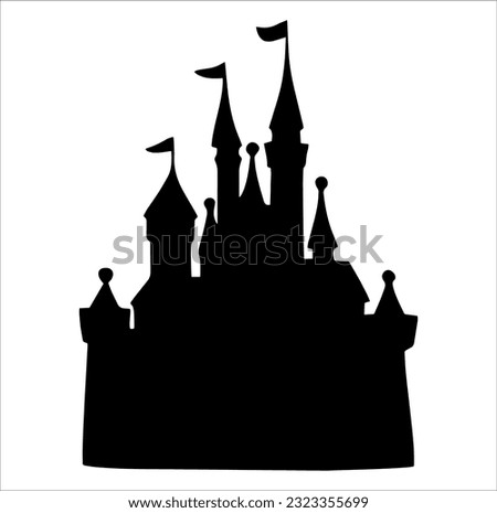 cute black castle and flag 