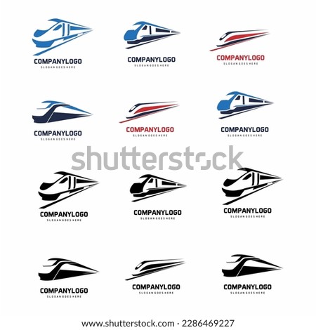 set of fast train logo vector