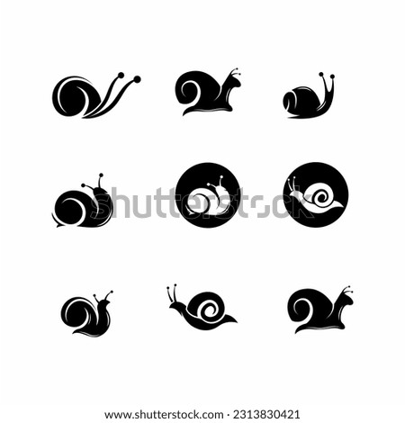 set of snail logo vector icon