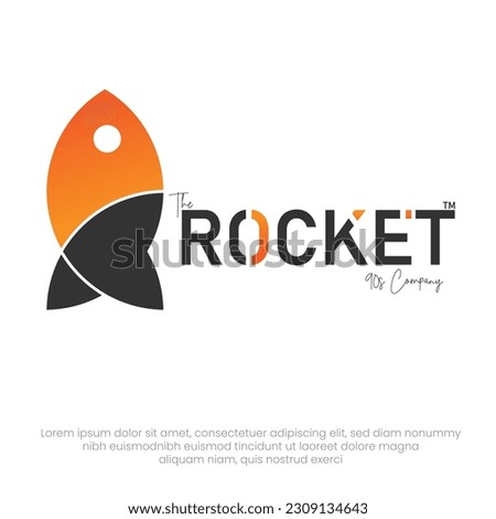 Rocket Logo Template, Spacecraft Vector Template, SpaceX Icon, Spaceship Vector Logo Icon Template 