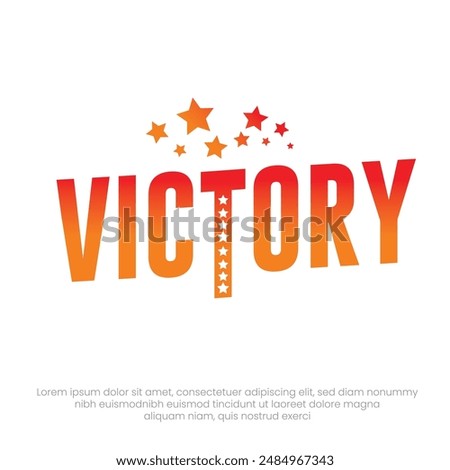 Victory Celebration logo design Champion Vector Template