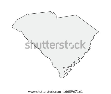 High detailed vector map. South Carolina USA state.