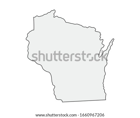 High detailed vector map. Wisconsin USA state.