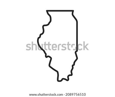 Illinois state icon. Pictogram for web page, mobile app, promo. Editable stroke.