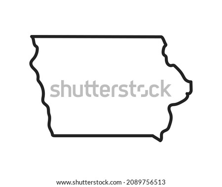 Iowa state icon. Pictogram for web page, mobile app, promo. Editable stroke.