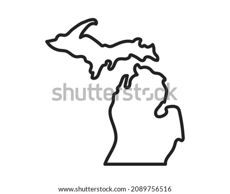 Michigan state icon. Pictogram for web page, mobile app, promo. Editable stroke.