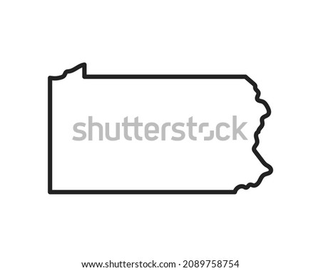 Pennsylvania state icon. Pictogram for web page, mobile app, promo. Editable stroke.