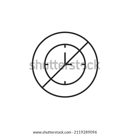 No time icon. Time forbidden. High quality black vector illustration.  