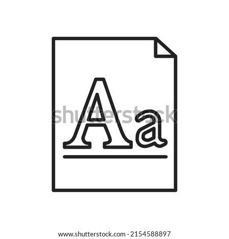 Font file icon. High quality black vector illustration.