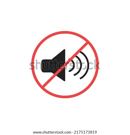 No loud noises icon. Volume off symbol. High quality in colour vector illustration.