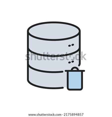 Clear database icon. High quality coloured vector illustration. 