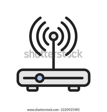 Wifi router settings icon. High quality coloured vector illustration.