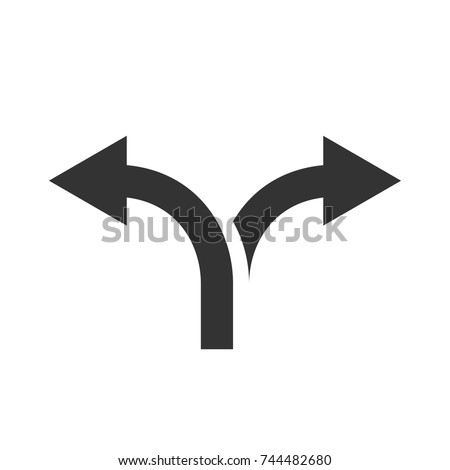 Two arrows pointing in different directions. Choice the way concept. Vector illustration.
