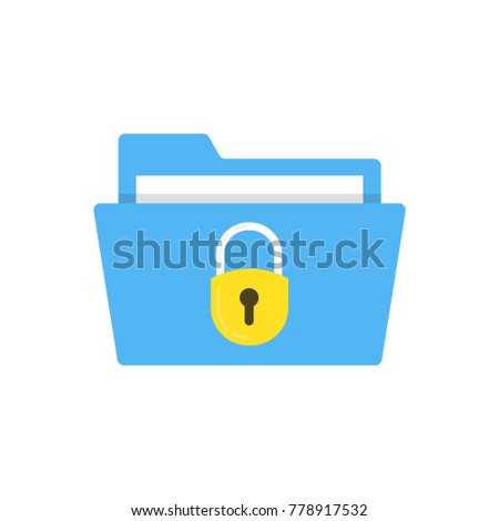 File protection. Data security and privacy concept. Safe confidential information. Vector illustration.