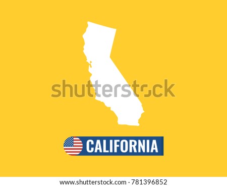 California Map Isolated On Color Background Silhouette USA State American Flag Vector California Map Isolated On Color Background Silhouette USA State American Flag Vector