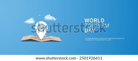 World tourism day flight, travel concept vector illustration
