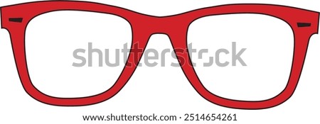 eye glasses vector illustration isolated on red background.spectacles sketch