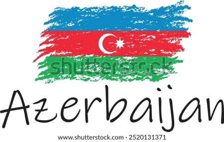 Azerbaijan flag logo and vector icon.