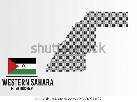 Western Sahara flag and map vector	